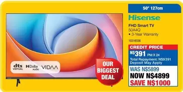 Hisense - FHD Smart TV 50A4Q