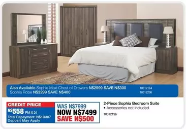 Total - 2-Piece Sophia Bedroom Suite