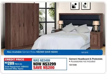 Total - Gemeni Headboard & Pedestals