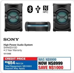 Sony - High Power Audio System SHAKEX10D