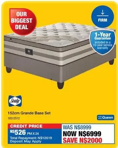 Sealy - 152cm Grande Base Set 10312512