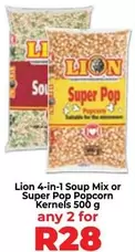 Lion - 4-in-1 Soup Mix or Super Pop Popcorn Kernels
