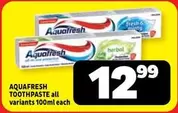 Aquafresh - TOOTHPASTE all variants
