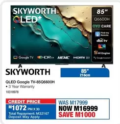Skyworth - QLED Google TV-85Q6600H