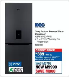 KIC - Grey Bottom Freezer Water Dispenser KBF631/2GRWD