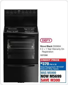 Defy - Stove Black DSS694
