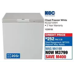 KIC - Chest Freezer White KCG215WH