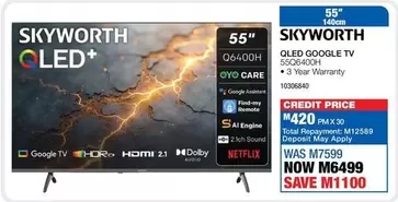 Skyworth - QLED GOOGLE TV 55Q6400H