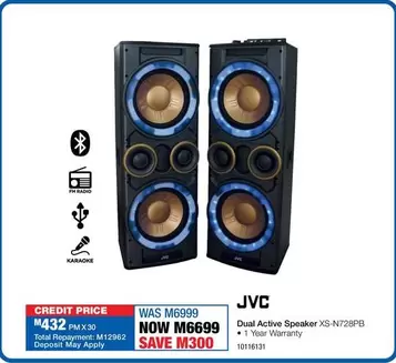 JVC - Dual Active Speaker XS-N72BPB
