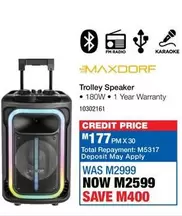 Total - Trolley Speaker 180W 1 Year Warranty 10302161