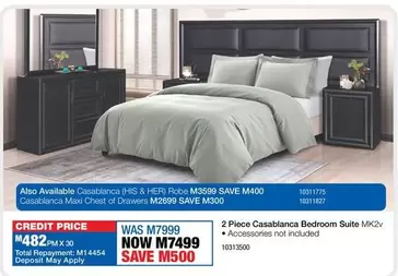 Total - 2 Piece Casablanca Bedroom Suite Mk2v