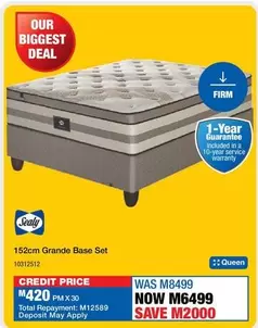 Sealy - 152cm Grande Base Set