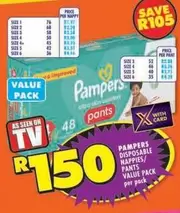 Pampers - Disposable Nappies/Pants Value Pack