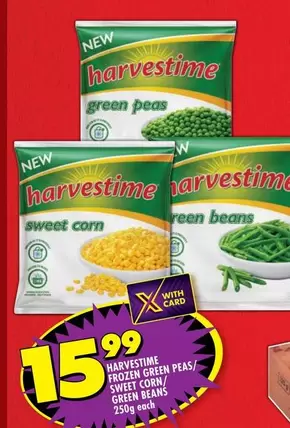 Harvestime -  Frozen Green Peas / Sweet Corn / Green Beans