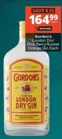 Gordon's - London Dry/Pink Berry/Sunset Orange Gin Each