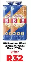 BB - Sliced Sandwich White Bread 700 g