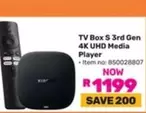 TV Box S 3rd Gen 4K UHD Media Player - Item no: B50028807