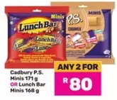 Cadbury - P.S. Minis or Lunch Bar Minis