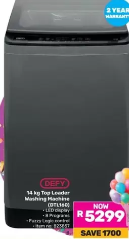 Defy - 14 kg Top Loader Washing Machine (DTL160)