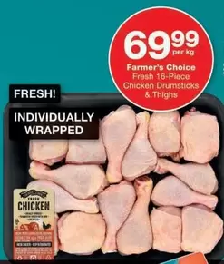 Farmer's Choice - Fresh 16-Piece Chicken Drumsticks & Thighs