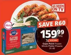 Cape Point - Frozen Whole Platter Prawns 31-40