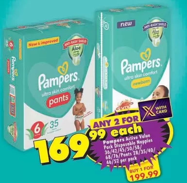 Pampers -  Active Value Pack Disposable Nappies