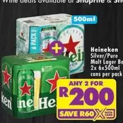Heineken - Silver/Pure Malt Lager Beer