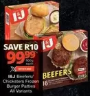 I&J - Beefers/Chicksters Frozen Burger Patties