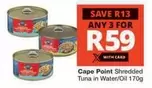 Cape Point - Shredded Tuna in Water/Oil