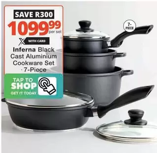 Today - Inferna Black Cast Aluminium Cookware Set - 7-Piece