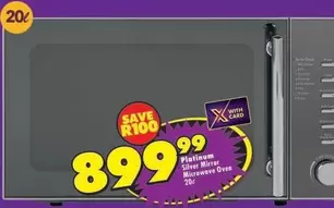Platinum -  Silver Mirror Microwave Oven