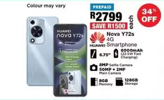 Huawei - Nova Y72s 4G Smartphone