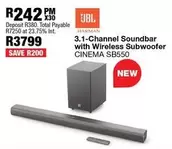 jbl - 3.1-Channel Soundbar with Wireless Subwoofer CINEMA SB550