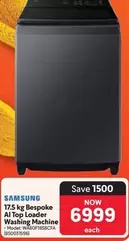 Samsung - 17.5 kg Bespoke AI Top Loader Washing Machine WA80F1858CFA