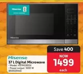 Hisense - 37 L Digital Microwave H37MOBS5X