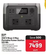 220 V River 2 Max Portable Power Station 512 Wh