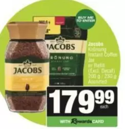 Jacobs - Instant Coffee Jar or Refill