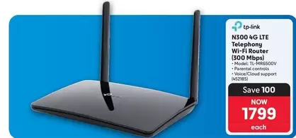 TP-LINK - N300 4G LTE Telephony Wi-Fi Router (300 Mbps)