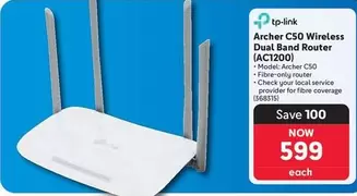 TP-LINK - Archer C50 Wireless Dual Band Router (AC1200)