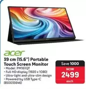 Acer - 39 cm (15.6") Portable Touch Screen Monitor PM161QT