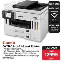 Canon - GX7140 4-In-1 Ink tank Printer