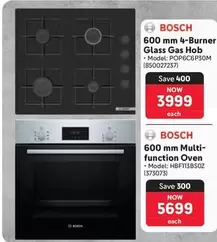 Bosch - 600 mm 4-Burner Glass Gas Hob - Model: POP6C6P30M (850027237)
