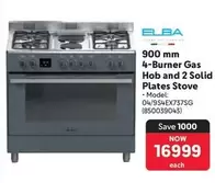 Elba - 900 mm 4-Burner Gas Hob and 2 Solid Plates Stove (850039043)