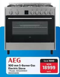 AEG - 900 mm 5-Burner Gas Electric Stove (Z90ES1)