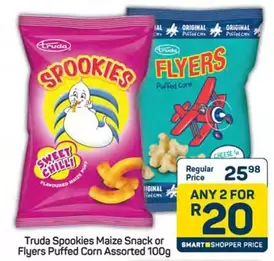 Spookies Maize Snack or Flyers Puffed Corn