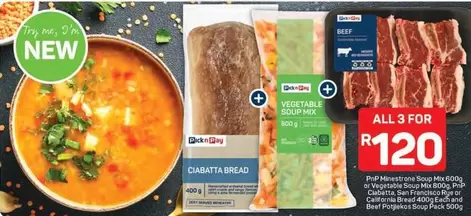 Pick n Pay - Minestrone Soup Mix, Vegetable Soup Mix, Beef