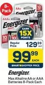 Energizer - Max Alkaline AA or AAA Batteries 8-Pack