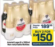 Amstel - Lager 6 x 330ml Non-returnable Bottles