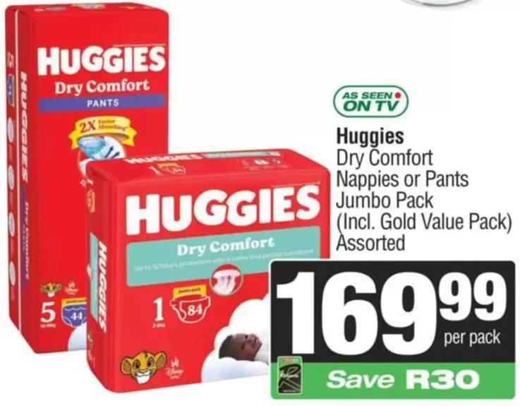 Huggies - Dry Comfort Nappies or Pants
