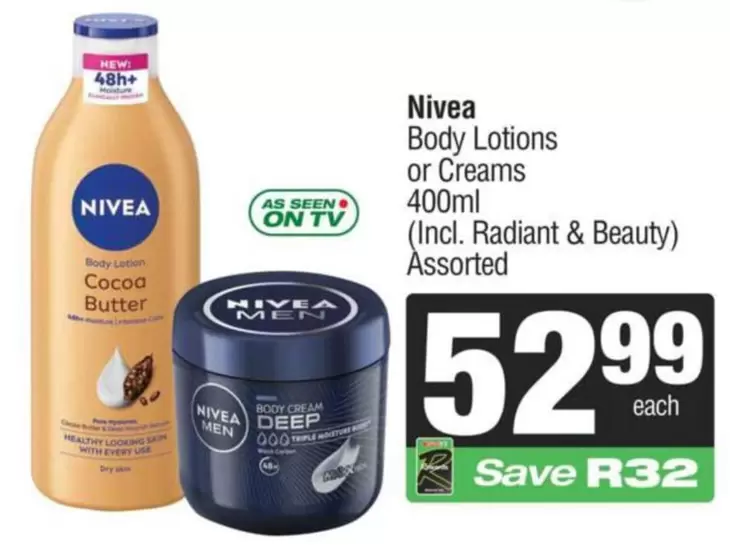 Nivea - Body Lotions or Creams